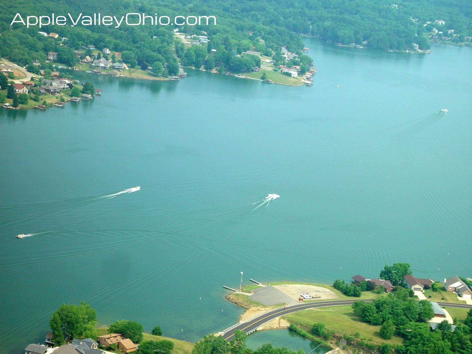 Aerial Photo Taken During an Airplane Flight Over The Apple Valley Lake
